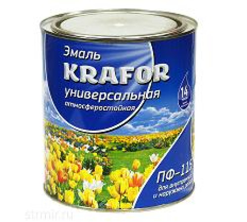 Эмаль ПФ-115 KRAFOR белая 6кг — Новобаза в Новомосковске