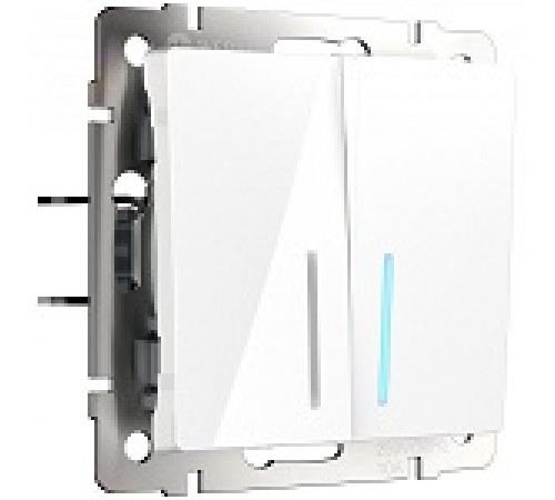 WL01-SW-2G-LED Выключатель с подсвет. 2-кл. БЕЛЫЙ Werkel — Новобаза в Новомосковске