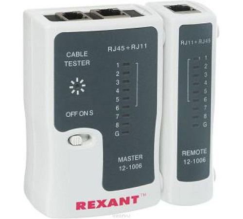 Тестер кабеля RJ45+RJ11 Rexant — Новобаза в Новомосковске