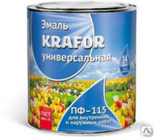 Эмаль ПФ-115 KRAFOR бежевая 0.8кг — Новобаза в Новомосковске