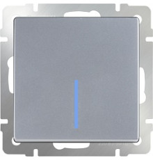 WL06-SW-1G-LED Выключатель с подсвет. 1-кл. СЕРЕБРЯНЫЙ Werkel