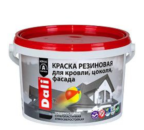 Краска резиновая DALI коричневая 3кг — Новобаза в Новомосковске