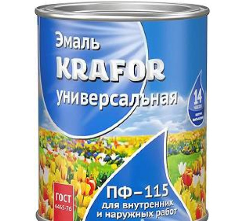 Эмаль ПФ-115 KRAFOR голубая 20кг — Новобаза в Новомосковске
