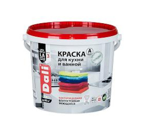 Краска латекс ВД DALI для кухни и ванной база А 2,5л — Новобаза в Новомосковске