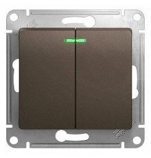 Выключатель с подсвет. 2-кл. СП Glossa 10А IP20 механизм ШОКОЛАД Systeme Electric GSL000853