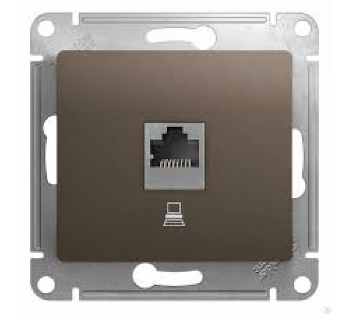 Розетка компьютерная 1-м Glossa RJ45 кат.5E механизм шоколад SE GSL000881K — Новобаза в Новомосковске