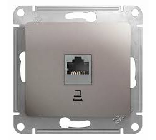 Розетка компьютерная 1-м СП Glossa RJ45 кат.5E механизм алюм. SE GSL000381K — Новобаза в Новомосковске