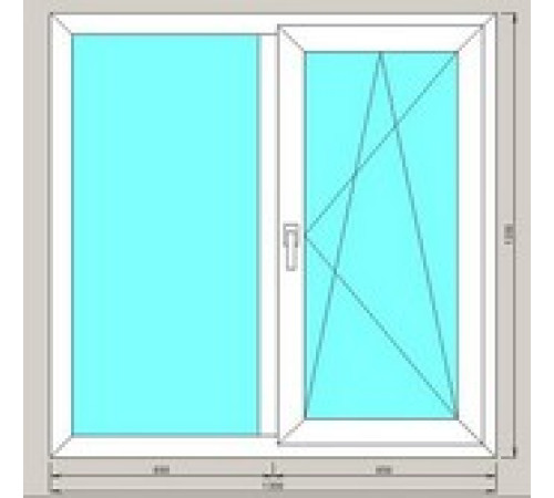 Окно двустворчатое ArtecStandart60 2-х камерн 1300х1300 — Новобаза в Новомосковске