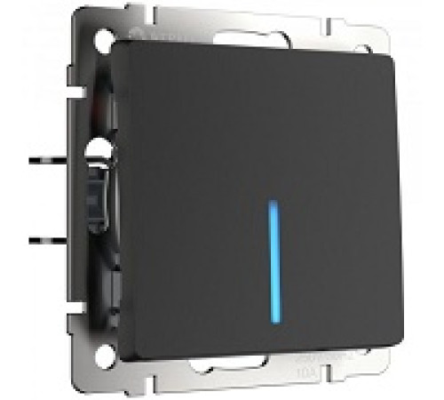 WL08-SW-1G-LED Выключатель с подсветкой 1-кл. ЧЕРНЫЙ МАТОВЫЙ Werkel — Новобаза в Новомосковске