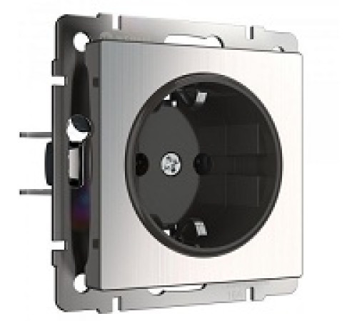 Werkel WL02-SKG-01-IP20-Розетка с/з (глянцевый никель) — Новобаза в Новомосковске