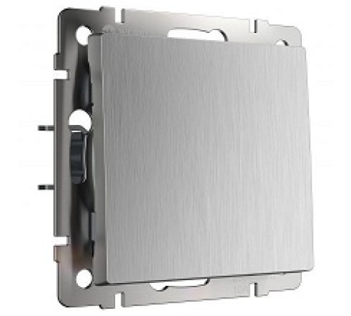 WL09-SW-1G-2W Выключатель ПРОХОДНОЙ 1-кл. СЕРЕБРЯНЫЙ РИФЛЕНЫЙ Werkel — Новобаза в Новомосковске