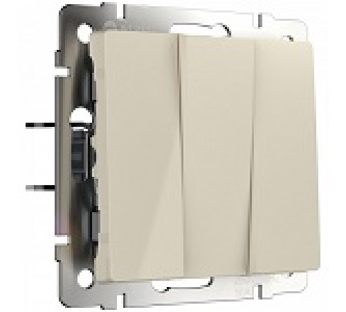 WL03-SW-3G-ivory Выключатель 3-кл. СЛОНОВАЯ КОСТЬ Werkel — Новобаза в Новомосковске