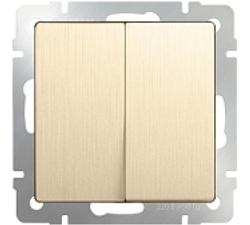 WL10-SW-2G-2W Выключатель ПРОХОДНОЙ 2-кл. ШАМПАНЬ РИФЛЕНЫЙ Werkel — Новобаза в Новомосковске