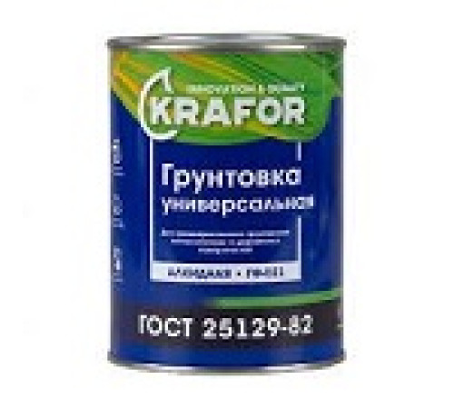 Грунт ГФ-021 серый 0,8 кг KRAFOR — Новобаза в Новомосковске