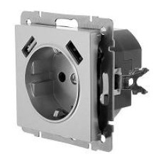 Werkel WL06-SKGS-USB-Роз. с/з+2 USB(серебряный)