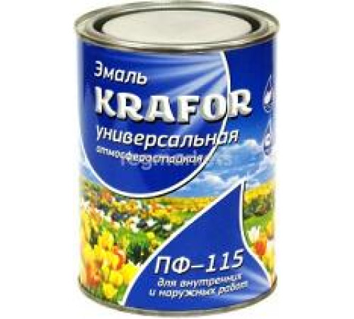 Эмаль ПФ-115 KRAFOR серая 1.8кг — Новобаза в Новомосковске