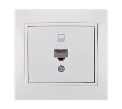 Розетка RJ45 компьютерная белая Lezard MIRA — Новобаза в Новомосковске