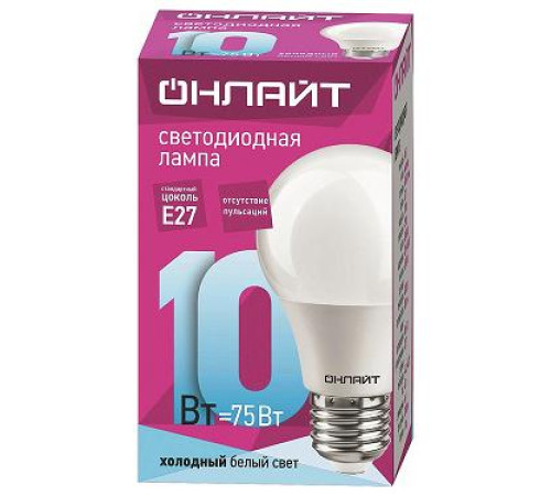 Лампа Онлайт LED A60 10w/2700K E27 — Новобаза в Новомосковске