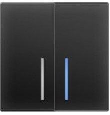 WL04-SW-2G-LED Выключатель с подсвет. 2-кл. ГРАФИТ РИФЛЕНЫЙ Werkel