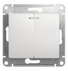 Выключатель с подсвет. 2-кл. СП Glossa 10А IP20 механизм БЕЛЫЙ Systeme Electric GSL000153