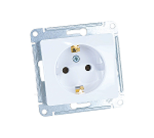 Розетка 1-м СП Glossa 16А IP20 без заземл. механизм БЕЛЫЙ SE GSL000141 — Новобаза в Новомосковске