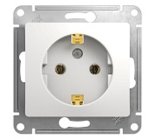 Розетка 1-м СП Glossa 16А IP20 с заземл. механизм БЕЛЫЙ SE GSL000143 — Новобаза в Новомосковске