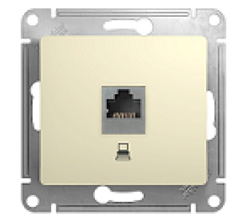 Розетка компьютерная 1-м СП Glossa RJ45 кат.5E механизм беж. SE GSL000281K — Новобаза в Новомосковске