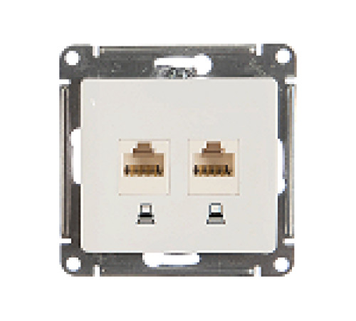 Розетка компьютерная 2-м Glossa RJ45 кат.5E механизм бел. SE GSL000185KK — Новобаза в Новомосковске