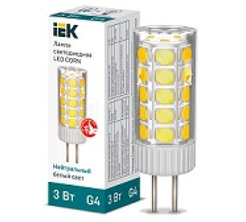 Лампа Corn 3Вт капсульная 4000К G4 12В керамика iEK — Новобаза в Новомосковске