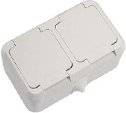 Розетка ОП IP44 2я с/з с крышкой белая 18354 MAKEL — Новобаза в Новомосковске