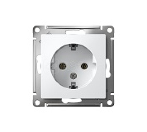 Розетка 1-м СП AtlasDesign 16А IP20 с заземл. механизм бел. SE ATN000143 — Новобаза в Новомосковске