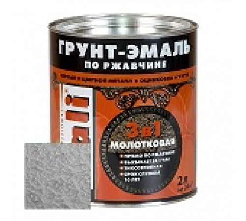 Грунт-эмаль по ржавч DALI молотковая 2л серебр — Новобаза в Новомосковске