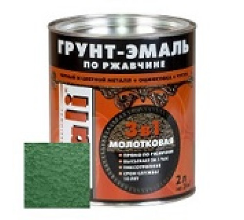 Грунт-эмаль по ржавч DALI молотковая 2л зеленая — Новобаза в Новомосковске