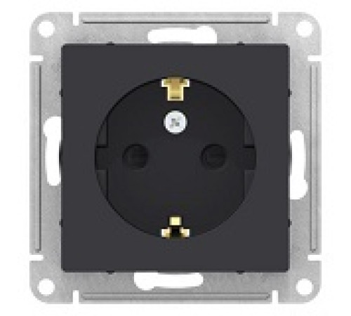 Розетка 1-м СП AtlasDesign 16А IP20 с заземл. механизм карбон SE ATN001043 — Новобаза в Новомосковске