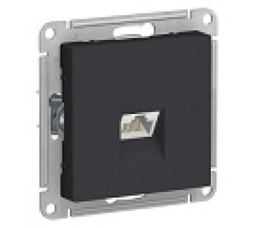 Розетка 1-м  СПAtlasDesign RJ45 кат.5E механизм КАРБОН  ATN001083 — Новобаза в Новомосковске