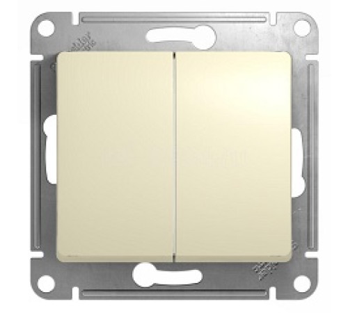Выключатель ПРОХОДНОЙ 2-кл. СП Glossa 10А IP20 механизм БЕЖЕВЫЙ Systeme Electric GSL000265 — Новобаза в Новомосковске