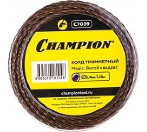 Леска Корд трим. Champion C7039 2,4мм 15м витой квадрат — Новобаза в Новомосковске