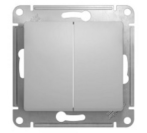 Выключатель ПРОХОДНОЙ 2-кл. СП Glossa 10А IP20 механизм АЛЮМИНИЙ  Systeme Electric GSL000365 — Новобаза в Новомосковске