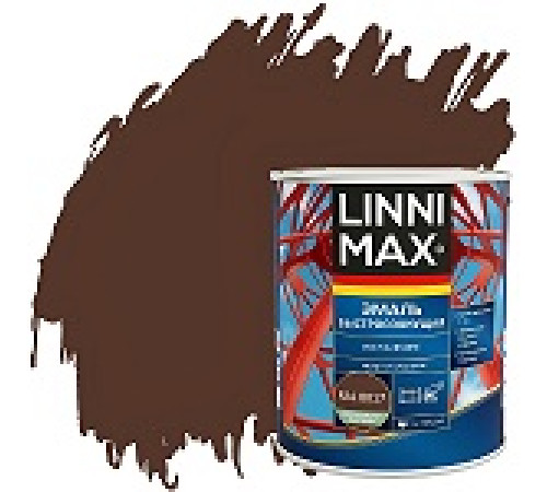 Грунт - эмаль по ржавчине LINNIMAX быстр 2,5л шоколадная — Новобаза в Новомосковске