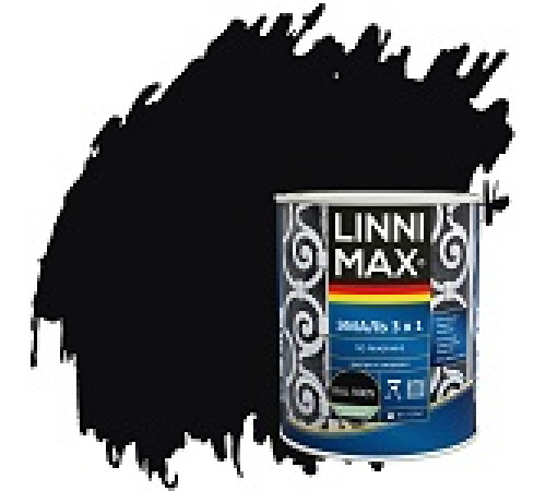 Грунт - эмаль по ржавчине LINNIMAX быстр 2,5л черная — Новобаза в Новомосковске