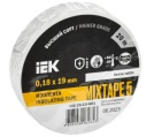 Изолента ПВХ 0.18х19мм белая (рул.20м)  iEK — Новобаза в Новомосковске