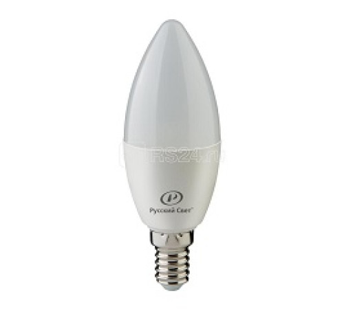 Лампа светодиодная RS C37 E14 8W 220-240V 2700К 8Вт 800лм Ra 90 свеча Русский Свет — Новобаза в Новомосковске