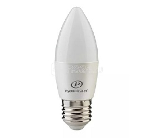 Лампа светодиодная RS C37 E27 8W 220-240V 4000К 8Вт 800лм Ra 90 свеча Русский Свет — Новобаза в Новомосковске