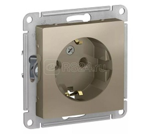 Розетка 1-м СП AtlasDesign 16А IP20 с/з ШАМПАНЬ SE ATN000543 — Новобаза в Новомосковске