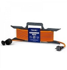 Удлинитель-шнур на рамке 1х20м б/з 6А IP44 2х0.75 с защ. крышкой TOKOV ELECTRIC