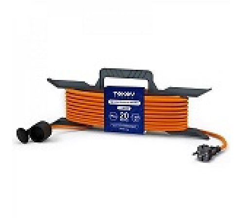 Удлинитель-шнур на рамке 1х20м б/з 6А IP44 2х0.75 с защ. крышкой TOKOV ELECTRIC — Новобаза в Новомосковске