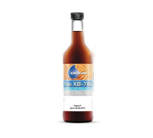 Лак ХВ-784 0,5л KRAFOR бесцветный — Новобаза в Новомосковске