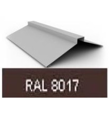 Планка конька плоск 130х30х130 0,5 PE-foil RAL8017