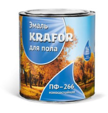 Эмаль ПФ-266 KRAFOR красно-коричневая 0,9кг